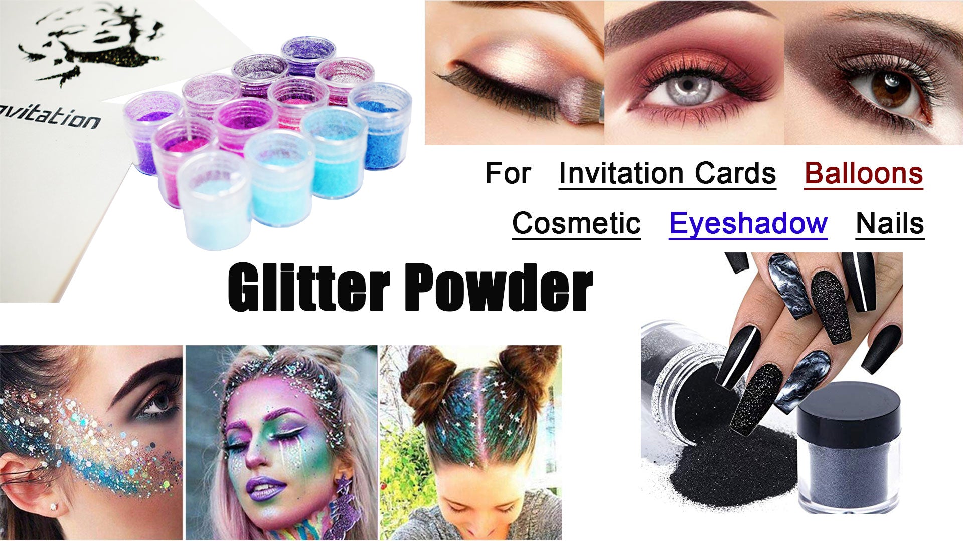 How To DIY Glitter Powder for Invitation Card, Balloon, Neil & Eyeshadow
