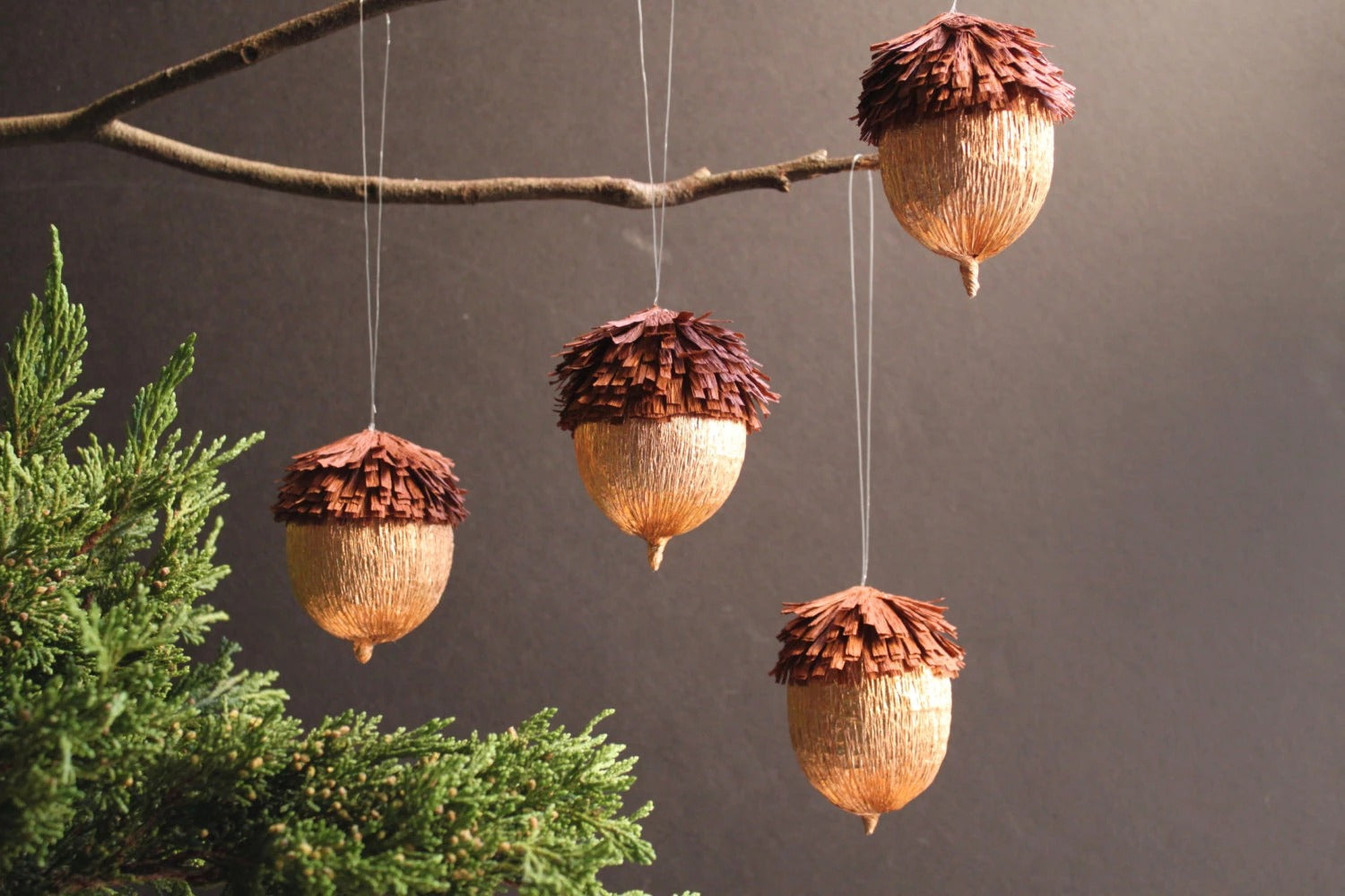 Thanksgiving Day Party Fall Home Ornaments Crepe Paper Acorns And Pine Cones
