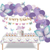 Sunbeauty Purple Butterfly Birthday Party Decorations Balloon Arch Kit for Girls and Women