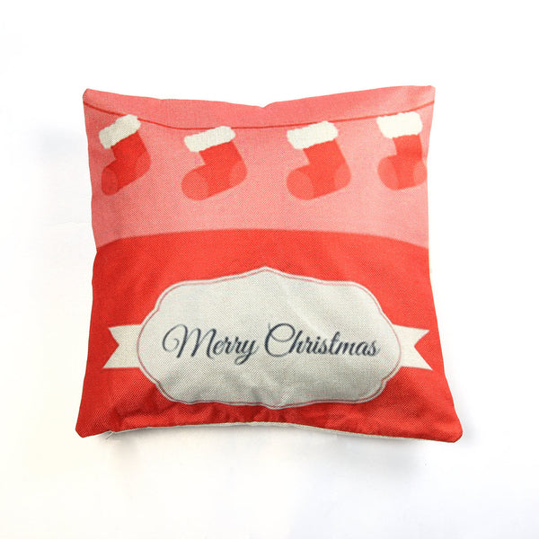 Christmas Series Pillow Cover Cushion Custom Zippered Square Pillowcase - Sunbeauty