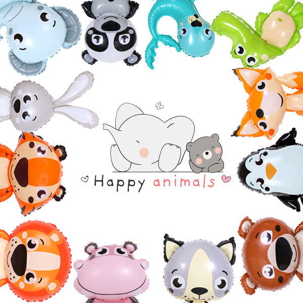 Globo de decoración de fiesta de cumpleaños para niños, globo de animales de dibujos animados de conejo, pingüino y zorro, novedad 