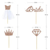 4pcs Wedding Dress Diamond Crown Cake Insert Bachelor Party Bride To Be Cake Toppers Decoration