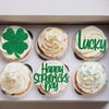 12pcs Happy St. Patrick's Day Four-leaf Clover Cake Inserts Baby's Birthday Party Decorations Cake Toppers