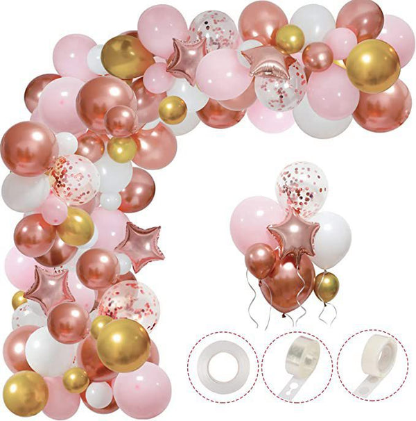 Rosa Rose Pentagramm Ballon Set Geburtstagsfeier Babyparty Hochzeitsfeier Dekoration 