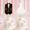 12 piezas de inserto de pastel de vestido de boda para la novia y el novio conjunto de adorno de pastel de fiesta de boda