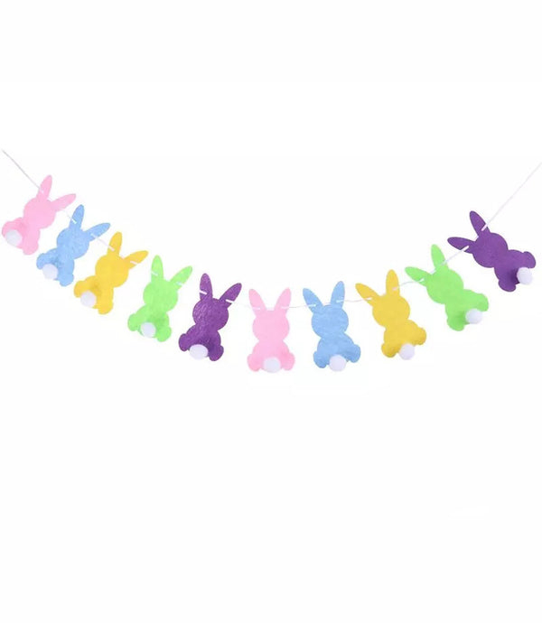 10pcs Easter Bunnies Decorate Banners Easter Party Scene Rabbit Photo Props