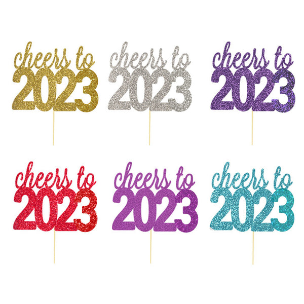 2023 New Year Decoration New Year Cake Plug-in New Year Dessert Toppers