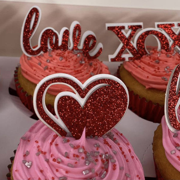 12pcs Valentine's Day Cake Decoration Cake Inserts Birthday Wedding Party Decoration Cake Toppers