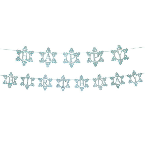 Winter Birthday Snowflake Banner - Sunbeauty