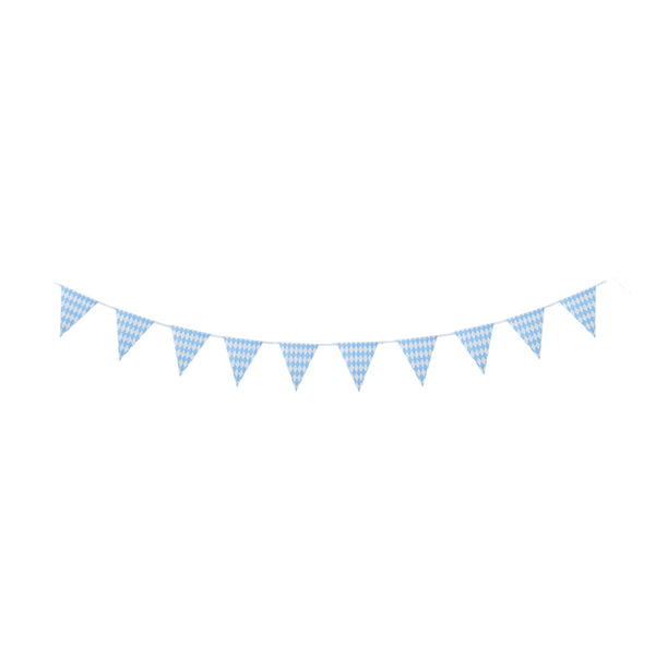 Blue&White Striped Pennant Flags String Triangle Bunting - Sunbeauty