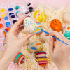 Huevos de madera Decoraciones Venta al por mayor Huevos de madera de Pascua DIY Niños Doodle Pintura Juguetes
