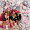Last Disco Bachelorette Party Balloons Pink Disco Bachelor Party Supplies Background Tassels set
