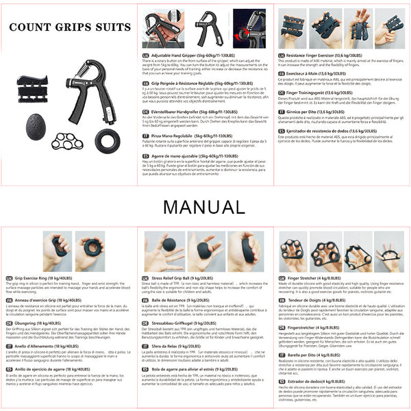 Kit fortalecedor de agarre manual para recuperación de lesiones y desarrollo muscular, envío gratuito