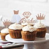 4pcs Wedding Dress Diamond Crown Cake Insert Bachelor Party Bride To Be Cake Toppers Decoration
