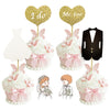 12pcs Wedding Dress Cake Insert For the Bride and Groom Wedding Party Cake Topper set