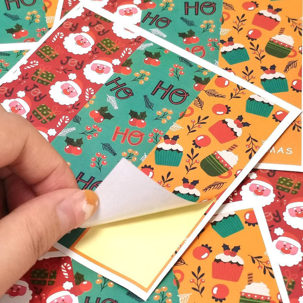 30 Uds caja de regalo de pegatinas de Navidad sellada con suministros de embalaje de etiquetas autoadhesivas 