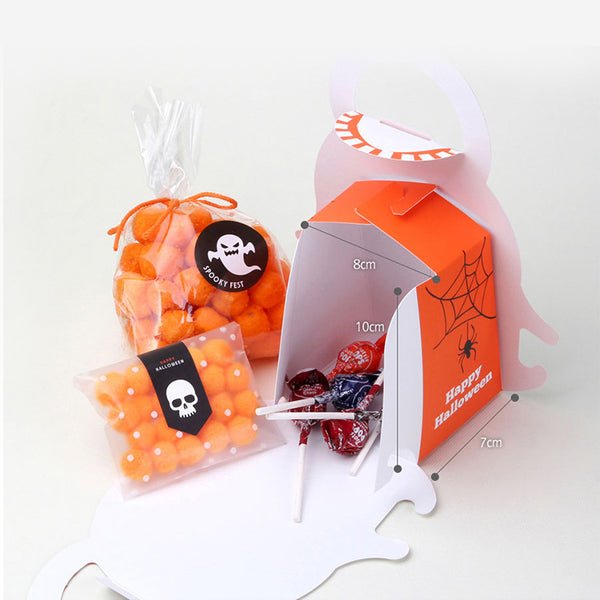Großhandelshandhalloween-Verpackungs-Geschenkbox-Geist-Papiertüte-Süßigkeits-Kasten 