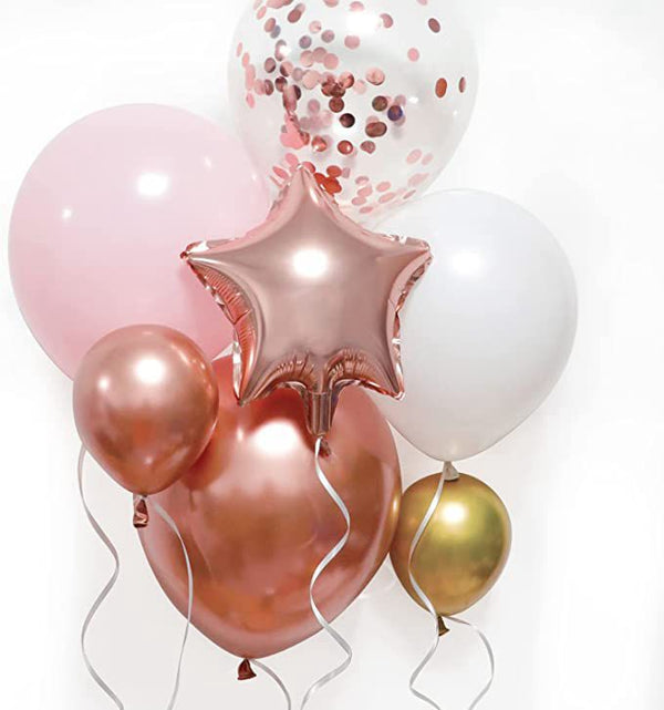 Pink Rose Pentagram Balloon Set Birthday Party Baby Shower Wedding Party Decoration