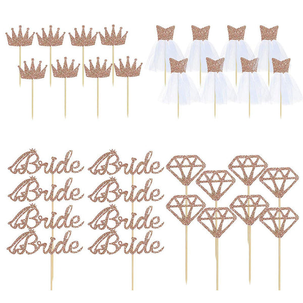 4 piezas vestido de novia diamante corona pastel inserto despedida de soltera novia para ser torta decoración 