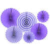 Purple Folding Paper Fans Set(6Pcs) - Sunbeauty
