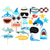 Ocean Sea Jawsome Shark Birthday Party Photo Booth Props Kit