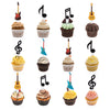 Music Notes Guitar Rock Kids Birthday Musician Party Baby Shower Favor Cupcake Toppers