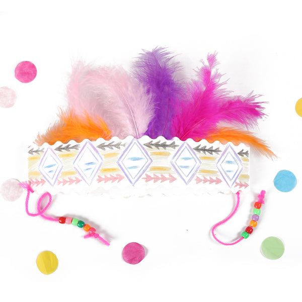 DIY Indian Feather Headband Party Hat - Sunbeauty
