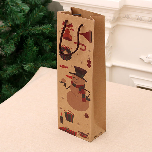 6 Pack Christmas Wine Bottle Bags Gift Wrapping Handbag - Sunbeauty