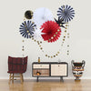 9pcs Home Decorative Paper Fan Set