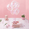 Konfetti-Ballon aus Seidenpapier, rosa, weiß, goldfarben, gemischt, 5 Stück