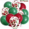 Rote und grüne Konfetti-Weihnachtsballons eingestellt