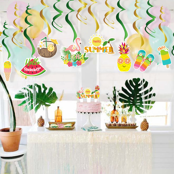 summer PVC hanging swirls fruit party decoration