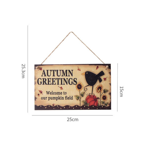 Harvest Thanksgiving Bird Festival Hanging Board Door Decorations and Wall Signs - Sunbeauty