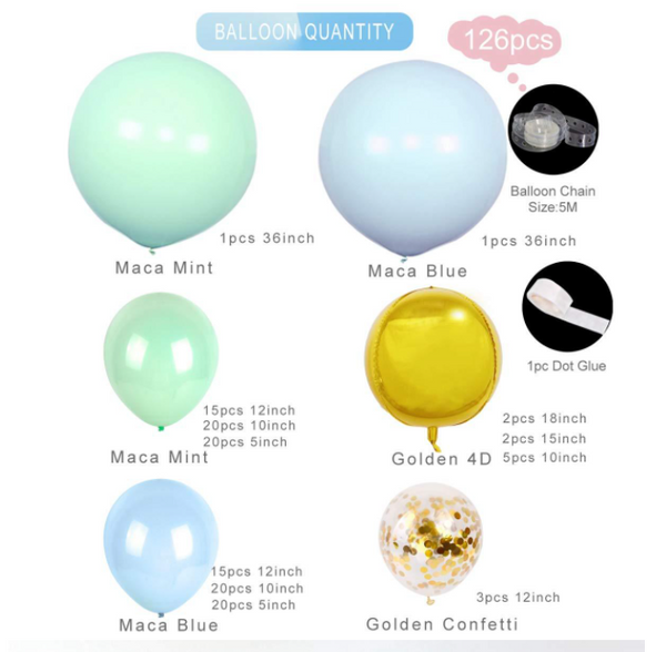 Decoración de globos de látex Macaron Balloon Arch