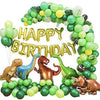Kinder-Dinosaurier-Themen-Ballon-Party-Hintergrund-Dekoration Happy Birthday Banner Papier-Fächer-Palmblatt-Set 