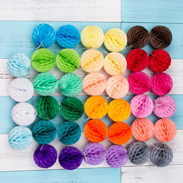 40 Pcs Colors DIY Paper Honeycomb Balls - Sunbeauty