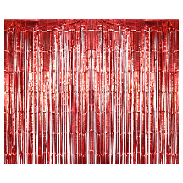 Wholesale Party Decoration Hanging Backdrop Fringe Metallic Tinsel Matte Foil Curtain - Sunbeauty