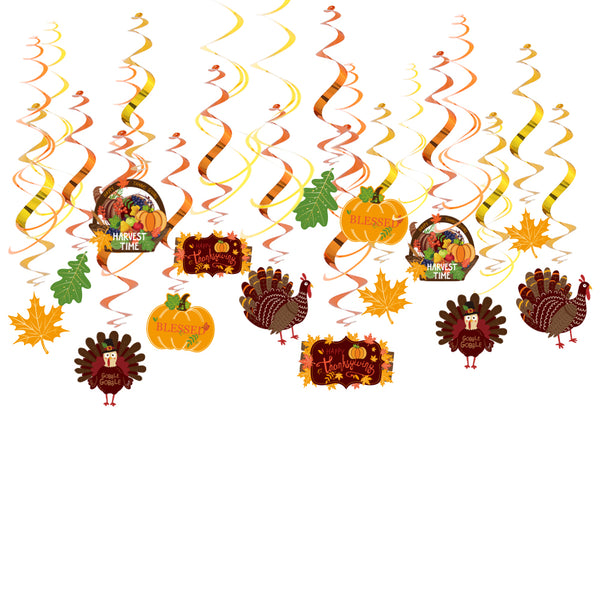 Thanksgiving Party Decorations Hanging Swirls(30Pcs) - Sunbeauty