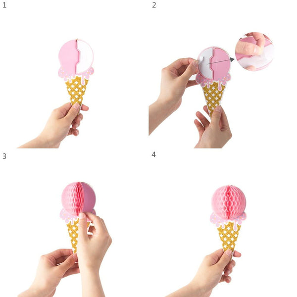 Ice Cream Honeycomb Decoration(2Pcs) - Sunbeauty
