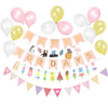 Baby 100 Days Birth Party Decoration Set(Pink) - Sunbeauty