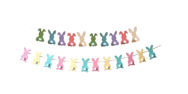 Easter Bunny Flag Non-woven Rabbit Banner Easter Party Decoration Supplies Alphabet Garland