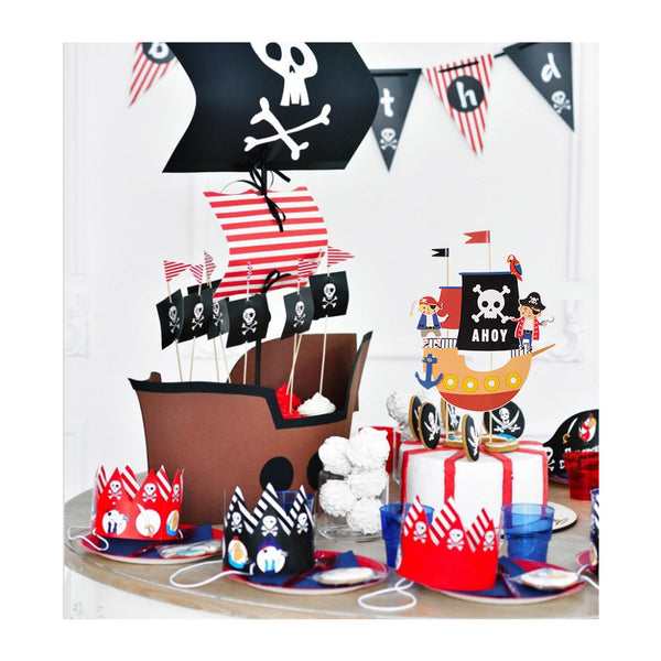 DIY Boys' Birthday Pirate Themed Cake Toppers Decorations - Sunbeauty