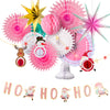 Christmas Party Decoration Set of Hanging Tissue Paper Fans Circle Paper Star - Sunbeauty