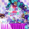 Banner de feliz cumpleaños de sirena para decoraciones de fiesta