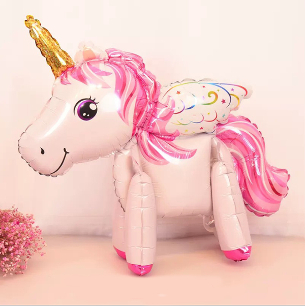 Globo de unicornio de caballo arcoíris 3D