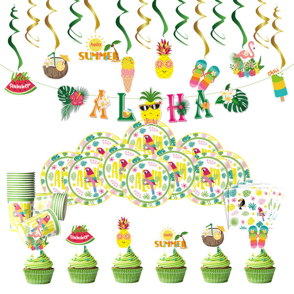 Conjunto de decoración de decoración de remolino de lámina de fiesta de verano