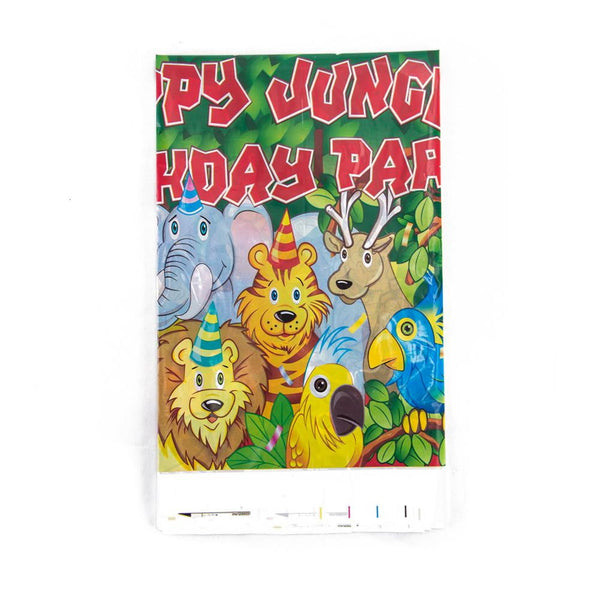 Animal Theme Party Jungle Birthday Table Cloth - Sunbeauty