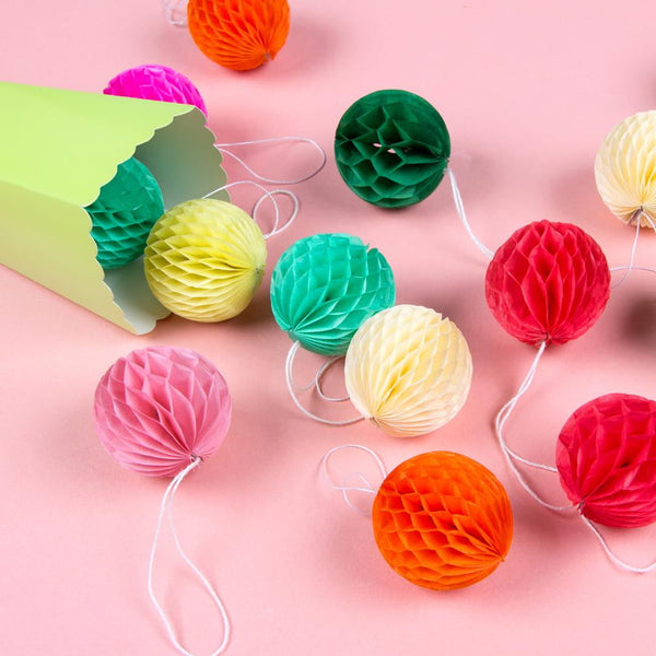40Pcs Colors Mini Handmade Paper Honeycomb Balls - Sunbeauty