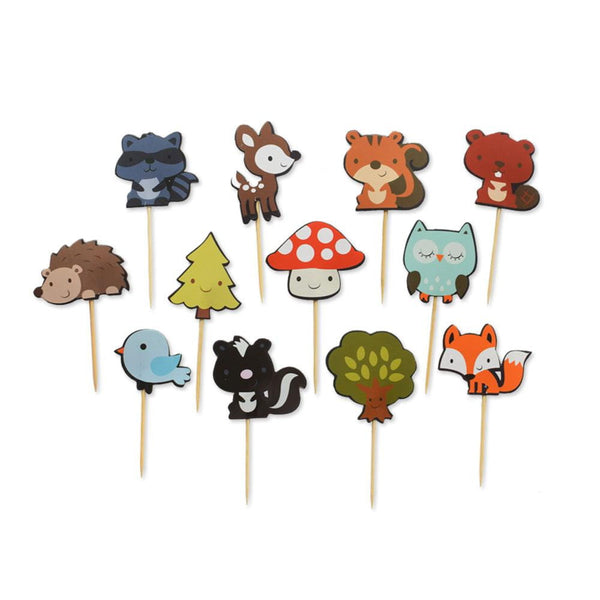 Forest Animals Party Cake Toppers(12Pcs) - Sunbeauty