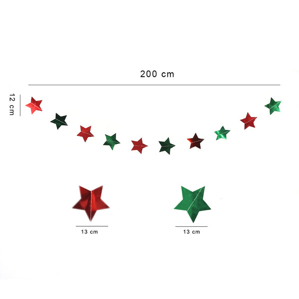 Glitter Star Paper Garland Hanging Decoration for Christmas Festival Party - Sunbeauty